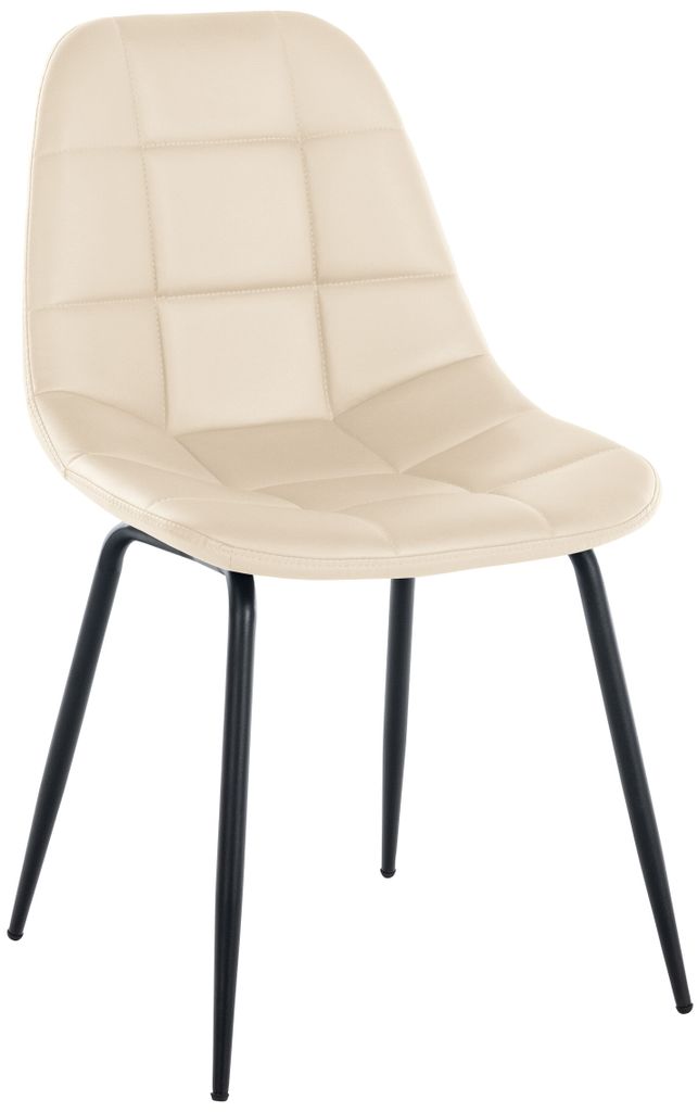 CLP Stuhl Tom mit Metallgestell und hochwertiger Polsterung Farbe creme Material Kunstleder