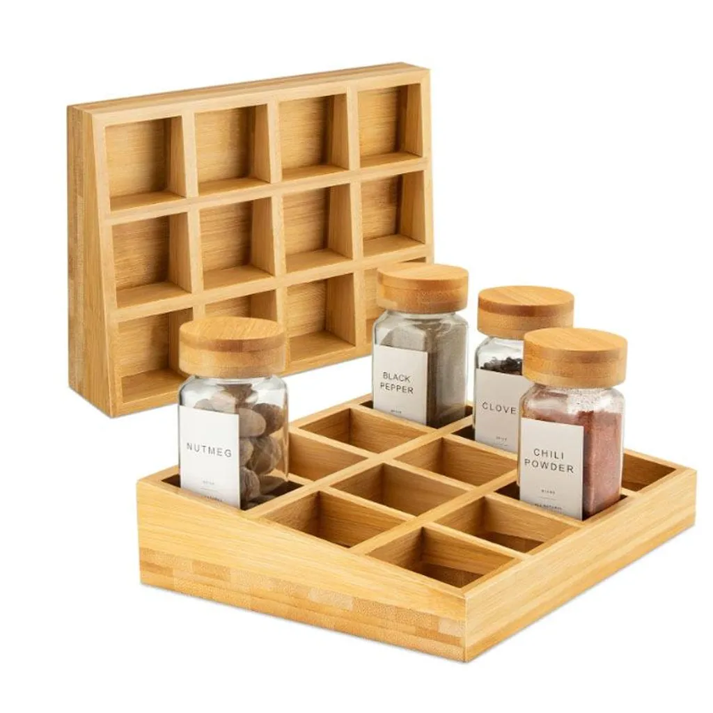 Organizer Spezie Moderno FORSMANO | Design in Bambù a 12 Scomparti