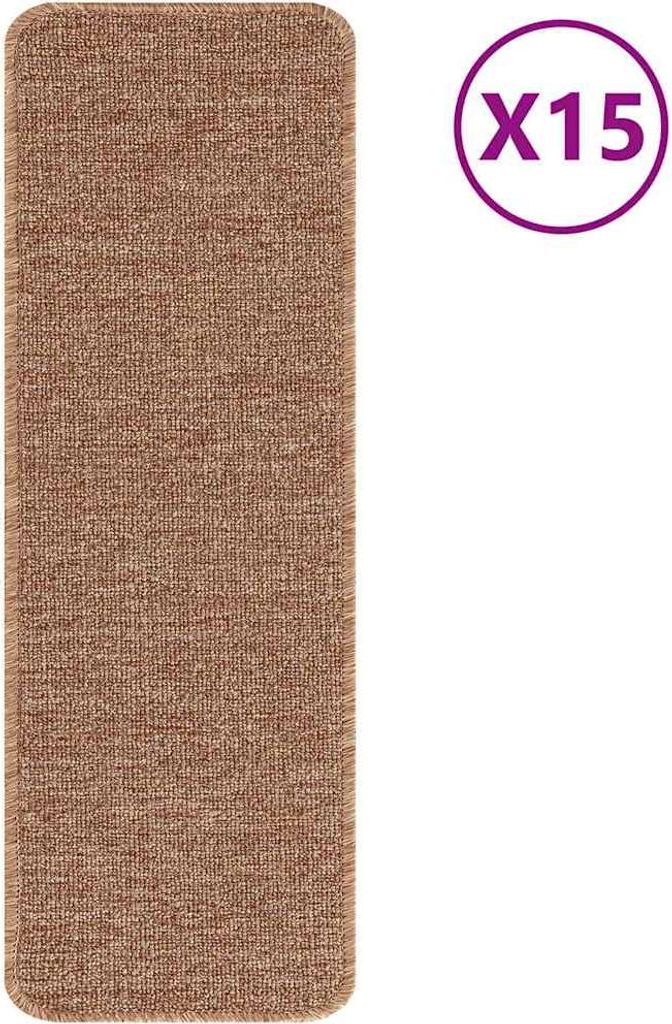 vidaXL Rutschfeste Treppenmatten 15 pcs Gelb 60 x 25 cm PP