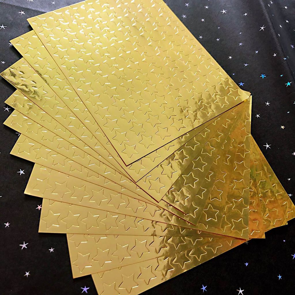1000 Stück - Goldene Sticker Sterne Aufkleber Klebesterne - 15mm
