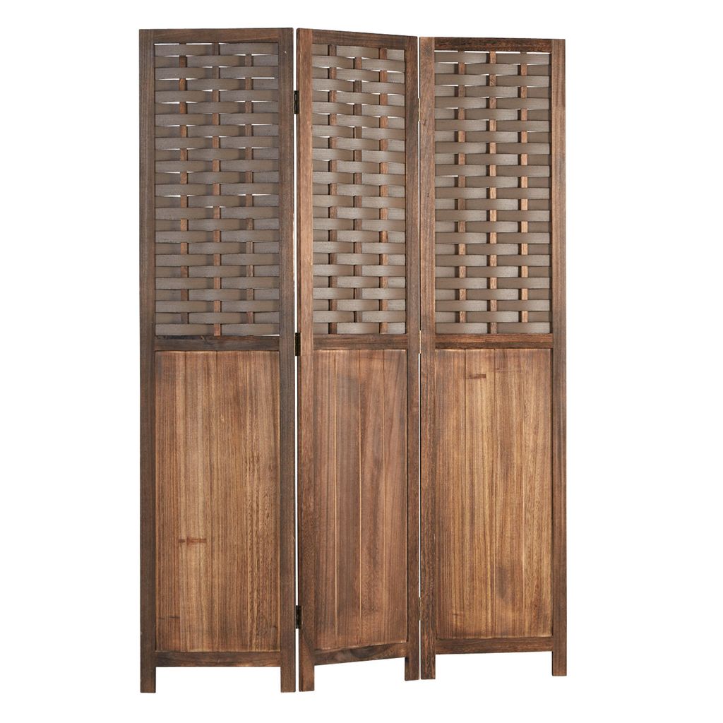 Paravent séparateur de pièce 3 parties cloison en bois Image du produit 