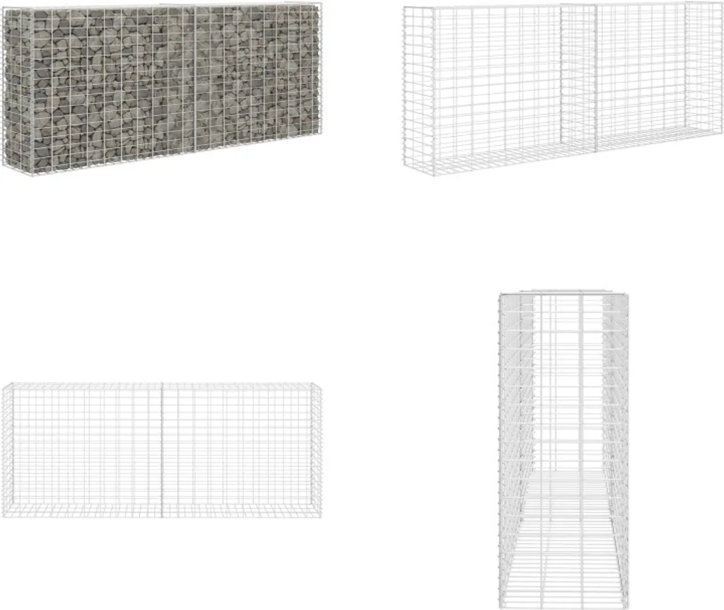 vidaXL Gabion en Acier Galvanisé 85x30x200 cm - Cage à Pierres Argentée