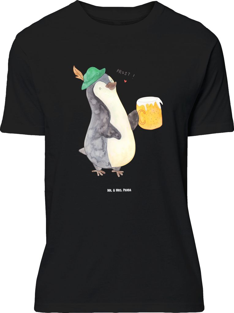 Mr. & Mrs. Panda Größe M T-Shirt Pinguin Bier - Schwarz - Geschenk, , Feierabend, mit Spruch, Beschwippst, Herren, Tshirt, Shirt