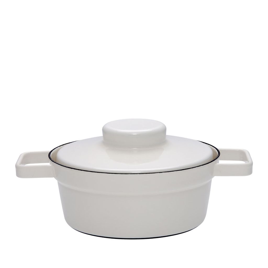 Riess Aromapot Kasserolle mit Deckel Ø20cm 1,2 Liter Light Grey Emaille
