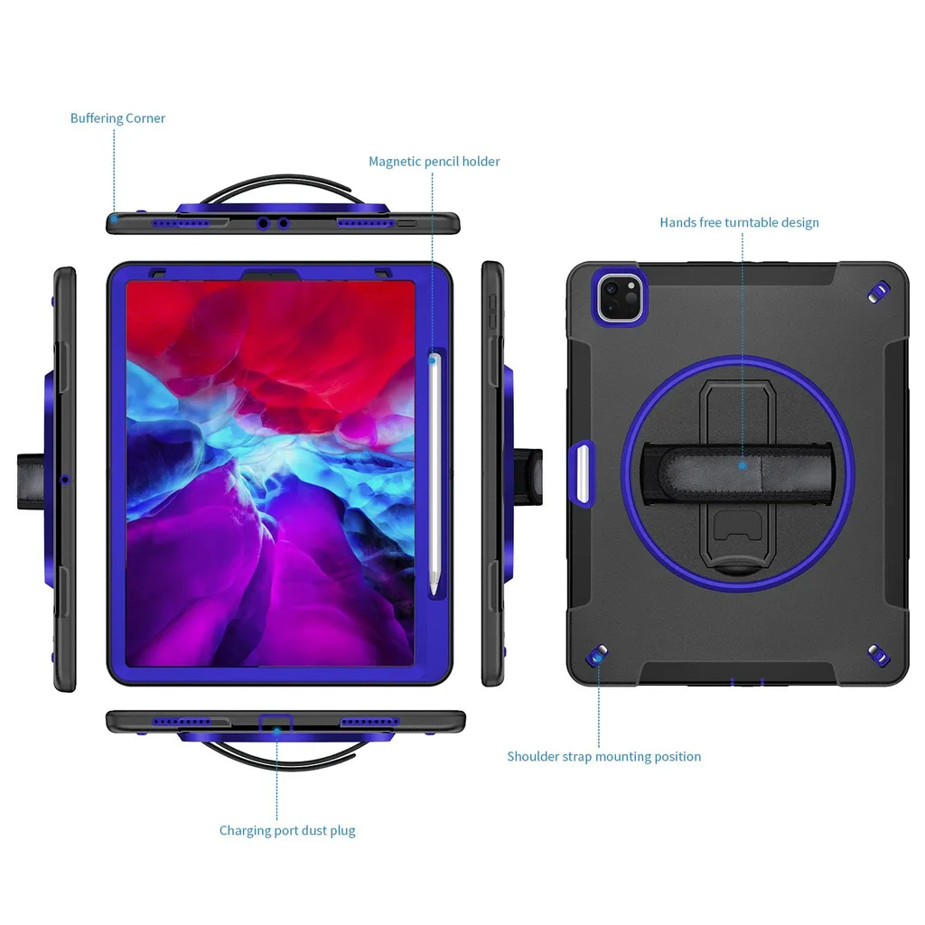 Etui iPad Pro 12.9 antichoc pour usage professionnel avec sangle main - 2