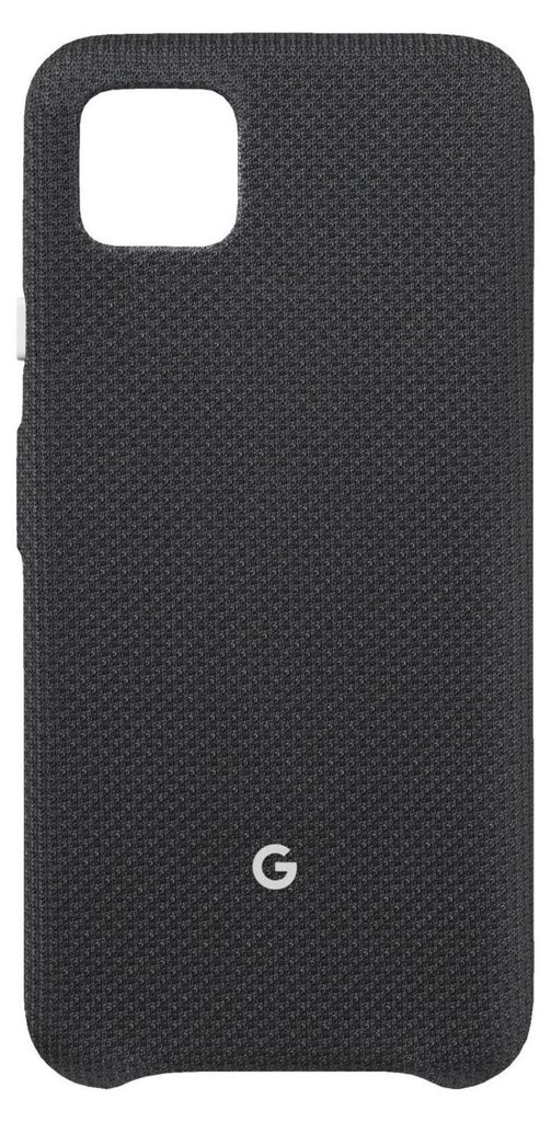 A black Google Pixel 4 XL fabric case is shown flat against a white background.