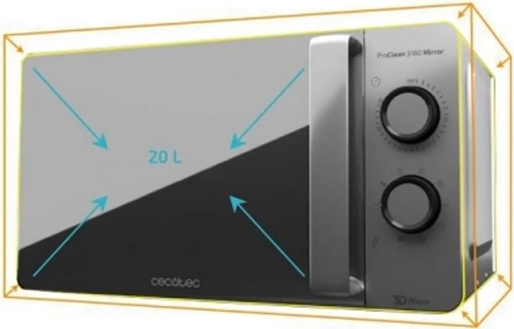 Micro-ondes Cecotec ProClean 3160 Mirror 700W 20L Gris Argenté Métal - 13