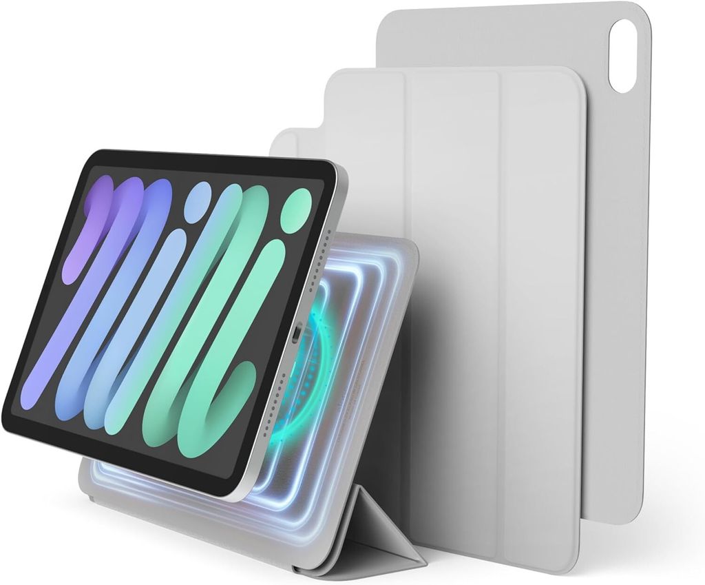 Elago Magnetic Folio Case für iPad Mini (6. Generation) Hellgrau