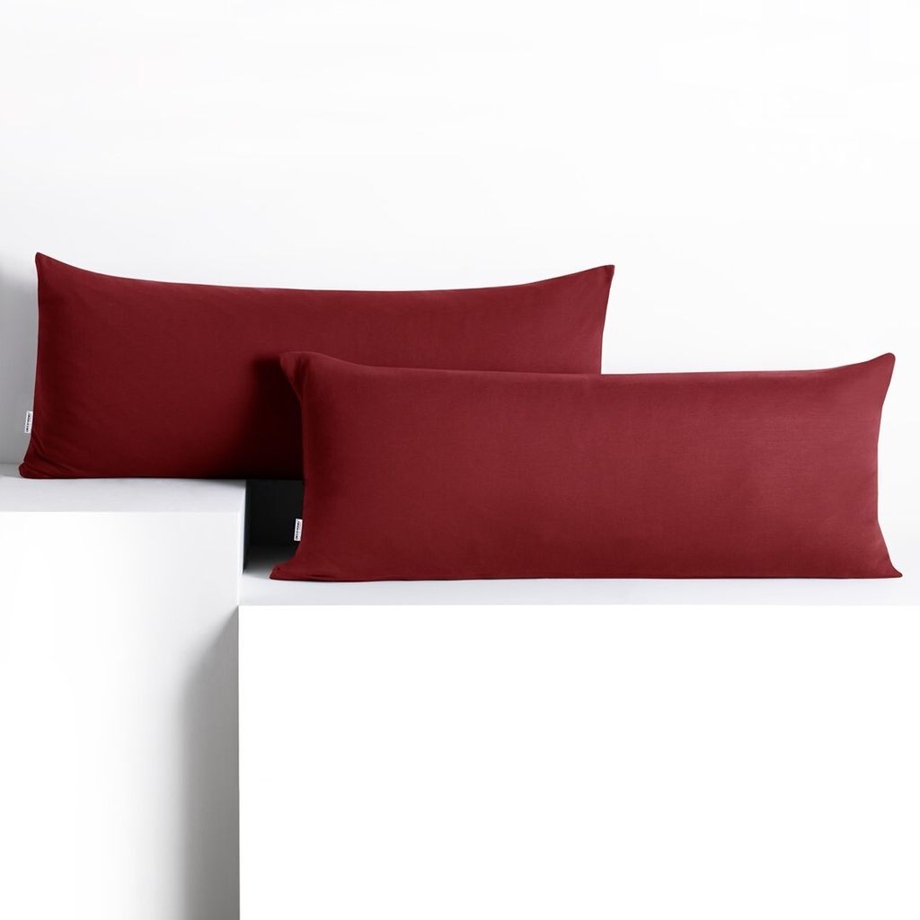 Seitenschläferkissenbezug 2er Set 40x120 cm Kissenbezug Kissenbezüge Baumwolle Seitenschläfer Stillkissen Maroon