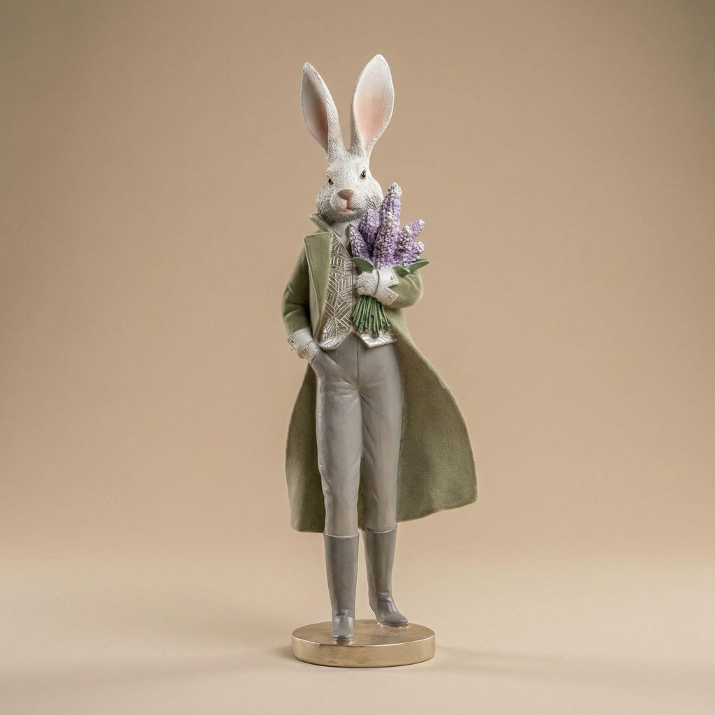 Osterhase Figur Gentleman mit Blumen 51cm – große Hasen Deko stehend – Frühlingsdeko für Ostern, Fensterbank, Eingangsbereich & Wohnzimmer ...