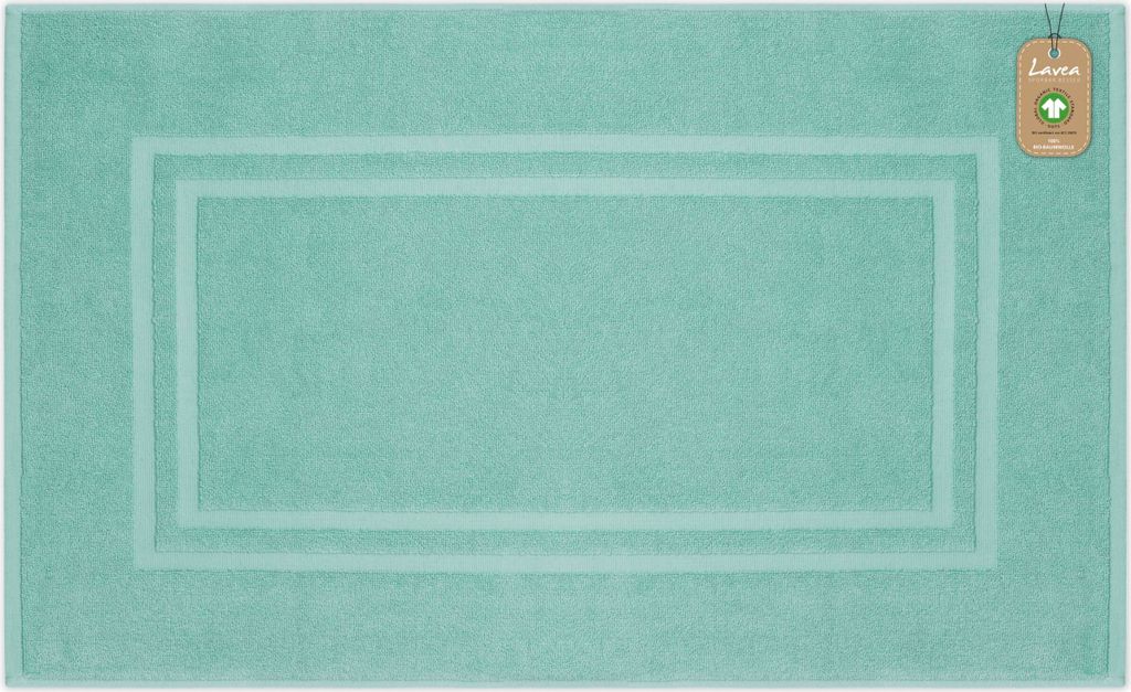 Lavea Badematte 50x80 cm, Badteppich Bali aus Baumwolle, rutschfester Badvorleger, saugstarker Badezimmerteppich, 100% GOTS Baumwolle, Premium Fr...