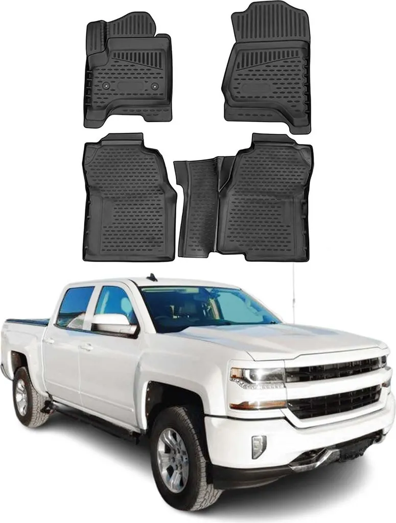 Tappetini Auto 3D TPE per Chevrolet Silverado Crew Cab 2014-19