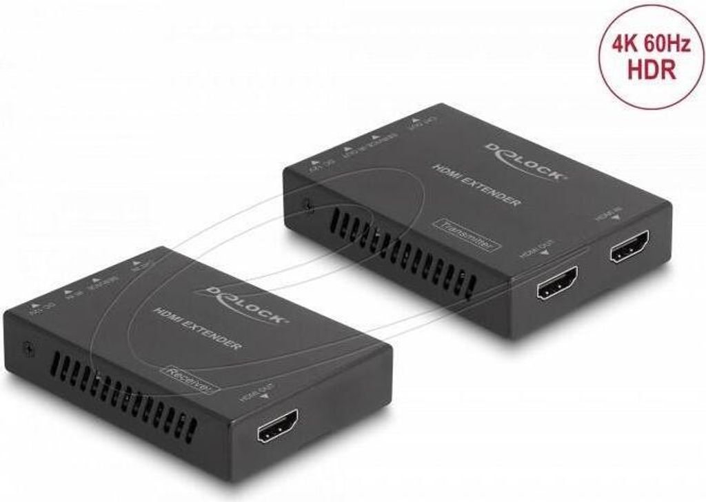 DELOCK HDMI Extender Set über Cat.6 Kabel 4K 60 Hz 50 m