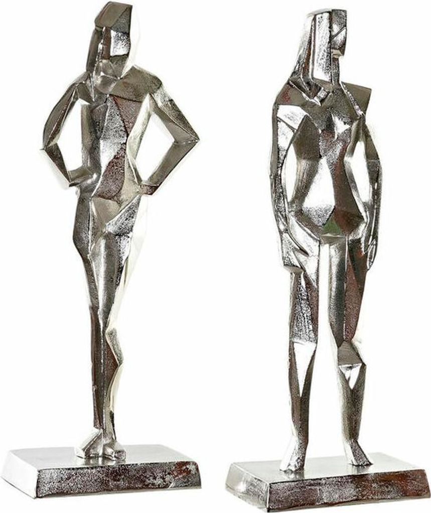Deko-Figur DKD Home Decor 8424001856480 23 x 13 x 62 cm Silberfarben (2 Stück)