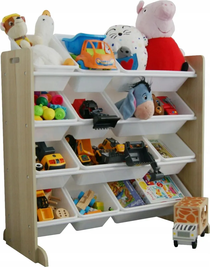 Étagère de rangement XXL stable et sécurisée pour chambre enfant 12 bacs