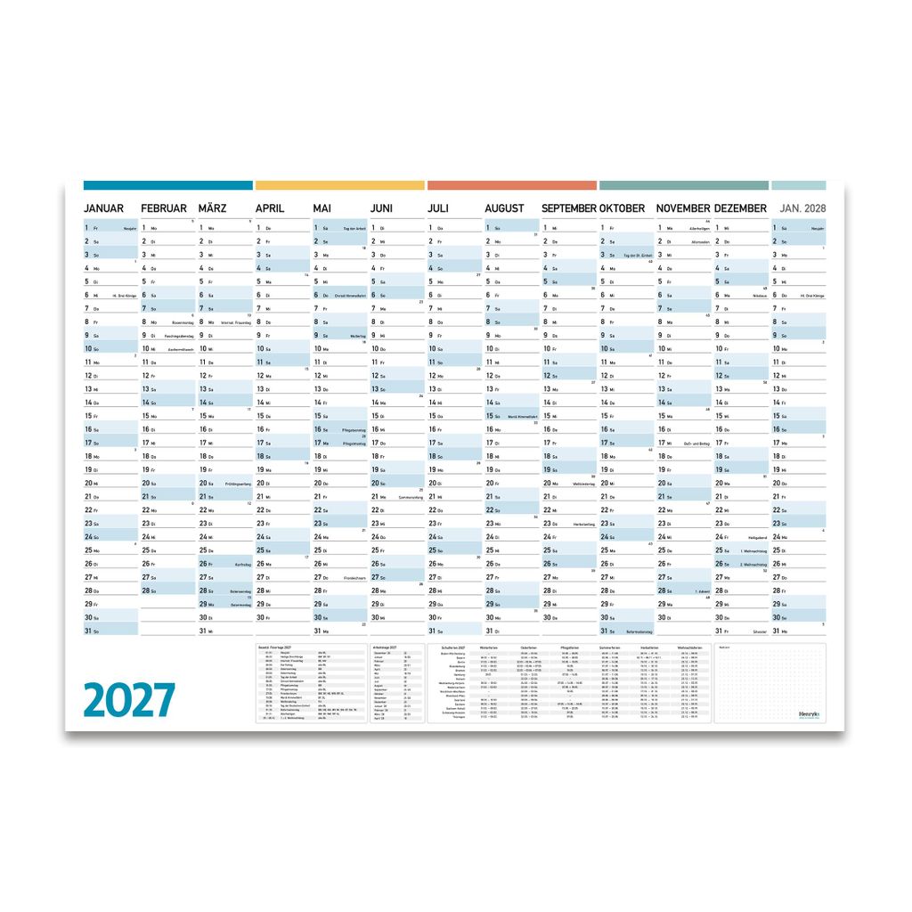 Jahresplaner 2027 DIN A1, Jahreskalender 59,4 x 84,1 cm Produktbild 
