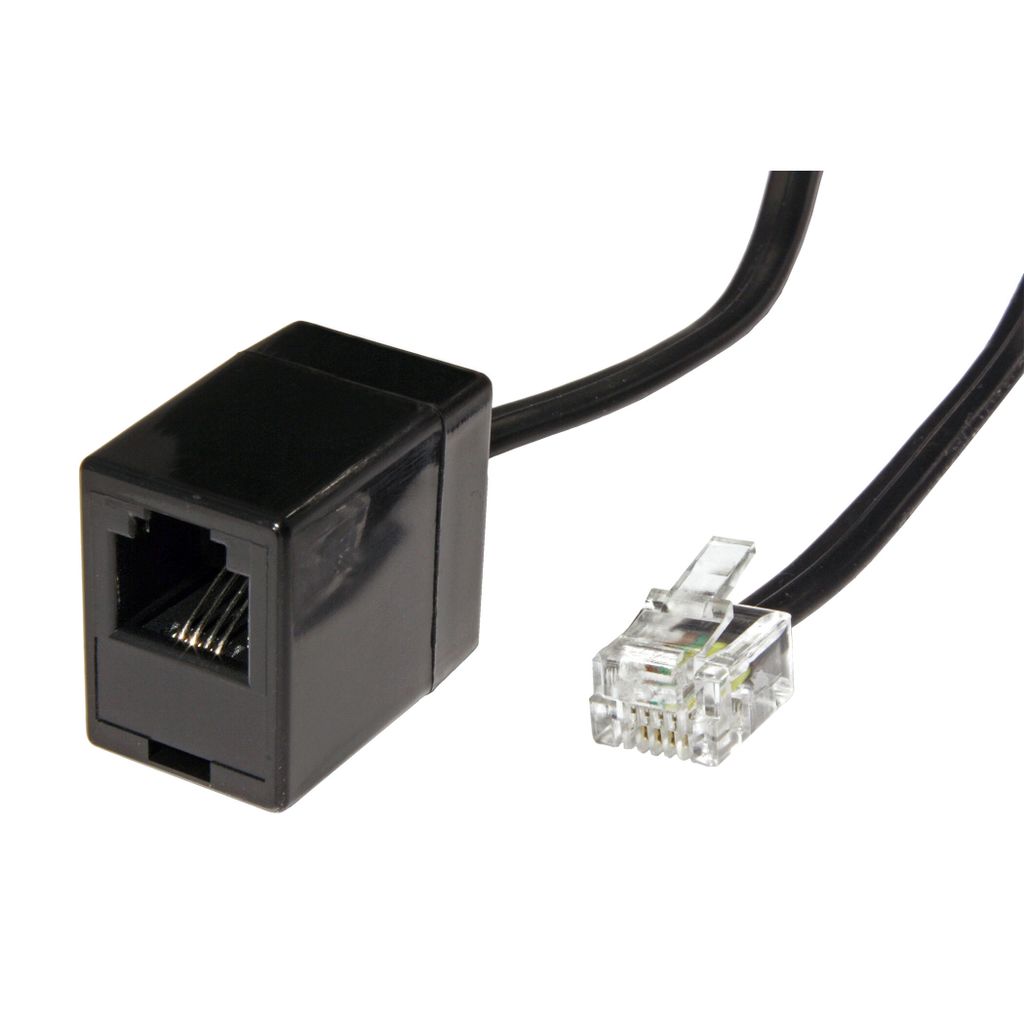 Goobay 15m RJ-11 Cable, 15 m, RJ-11 M, RJ-11 FM, Černá, Obrázek produktu 