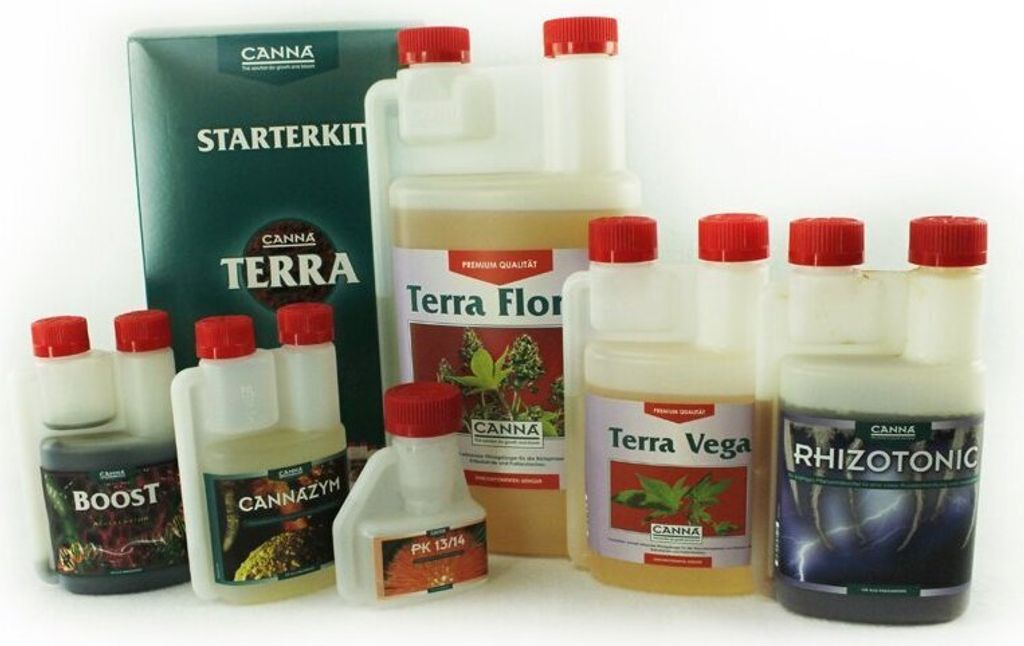 Canna Terra Starterkit Nährstoff-Set für 1qm Erde Wachstum Blüte Ertrag