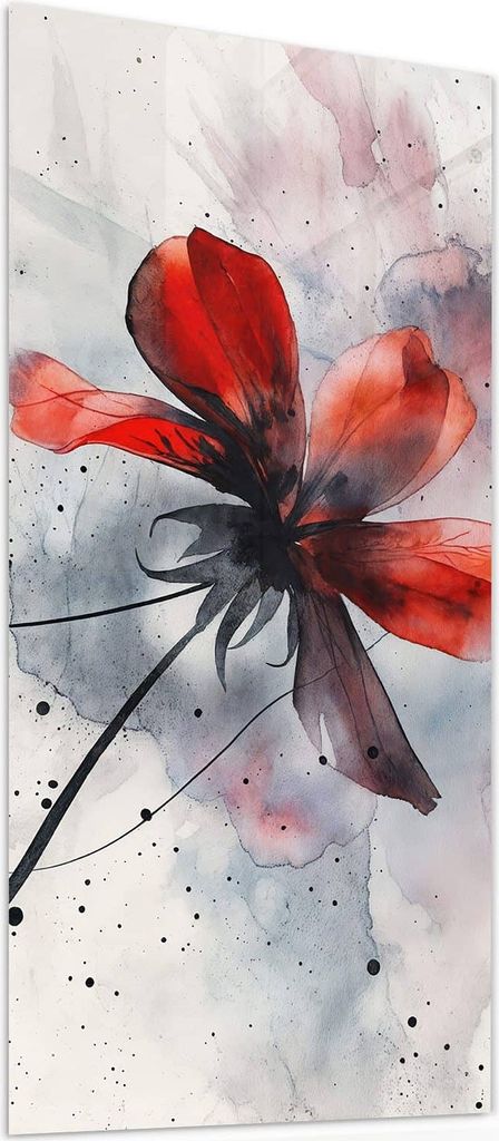 Glasbild 30x60cm in XXL für Wohnzimmer, Schlafzimmer Motiv Abstrakte Blüte