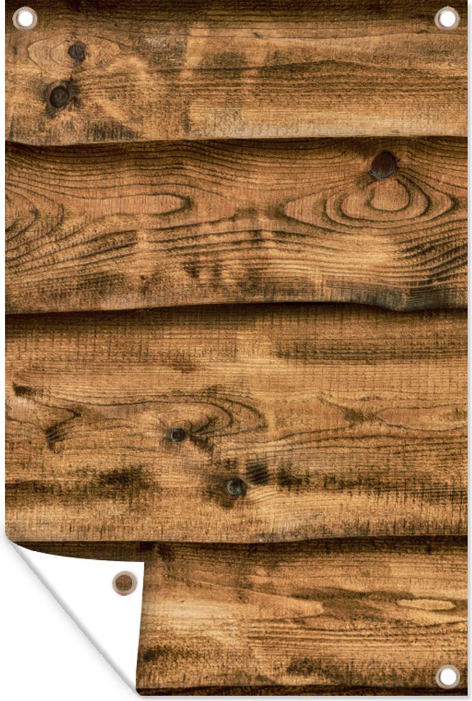 MuchoWow 60x90 cm Outdoor-Poster Gartendeko Sichtschutz Garten Poster für den Garten Regal - Holz - Retro