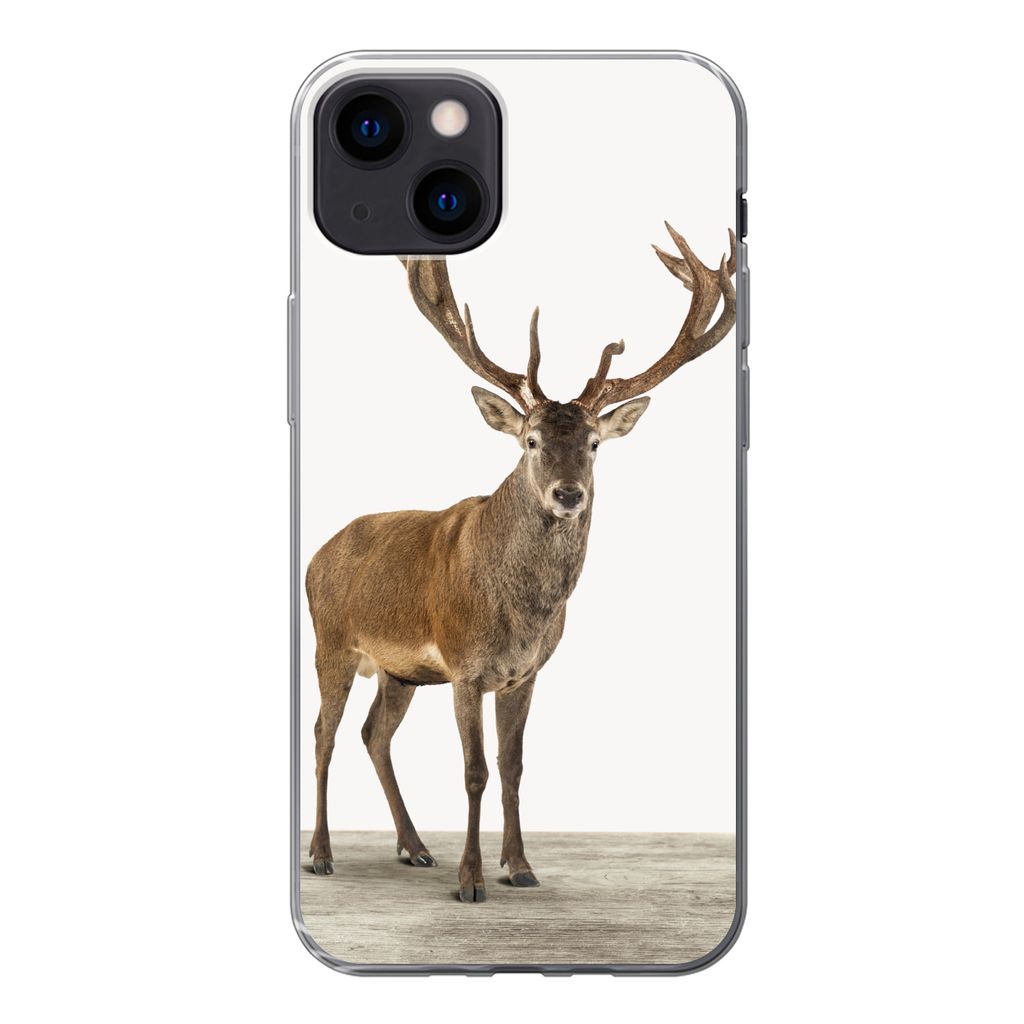 MuchoWow Handyhülle Schutzhülle Hülle für iPhone 13 Hirsche - Tiere - Geweih - Kinder - Mädchen - Jungen Silikon Softcase Handy Hülle - Kar...