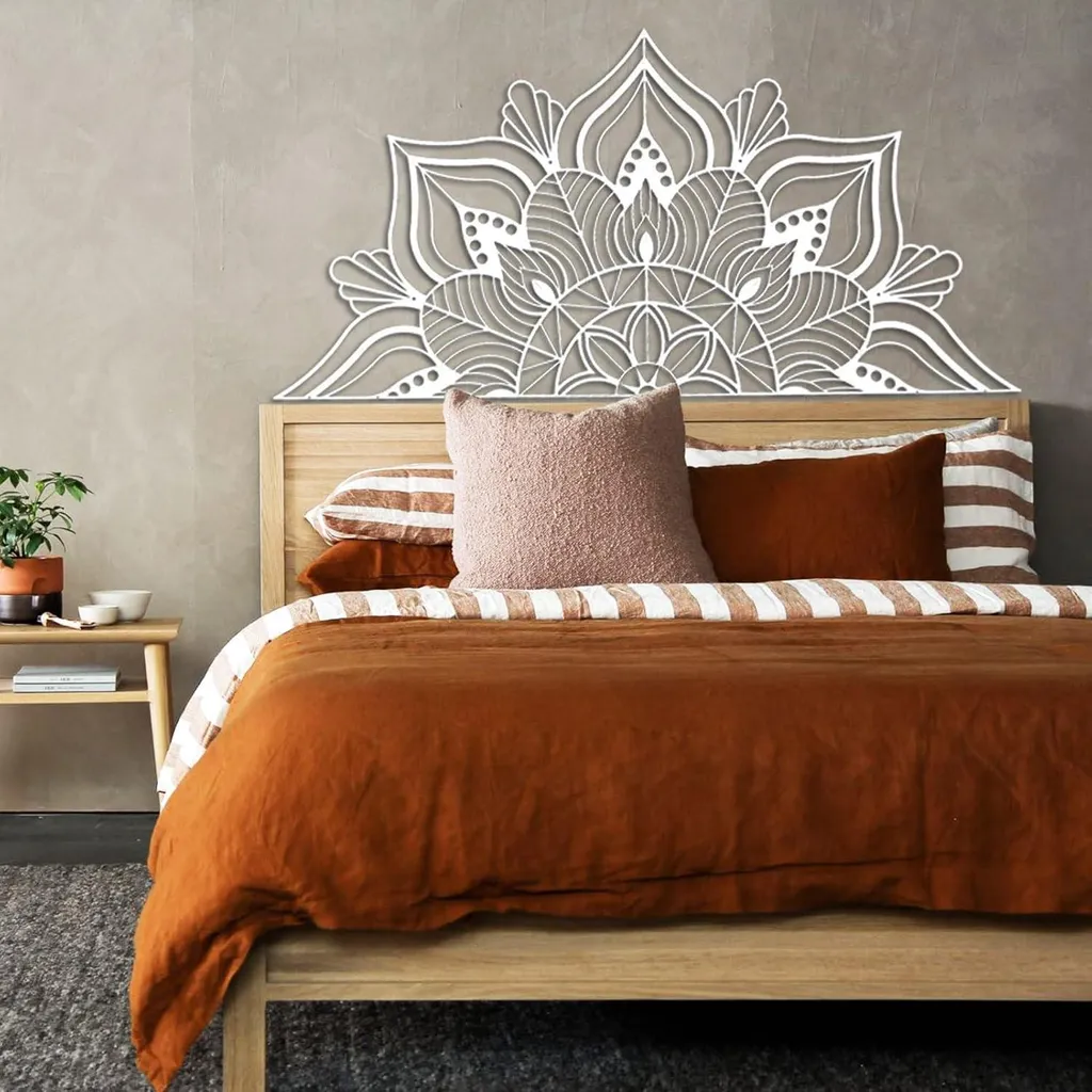 Mandala Mural en Métal Design Fleur de Lotus Sculpture Murale Géante