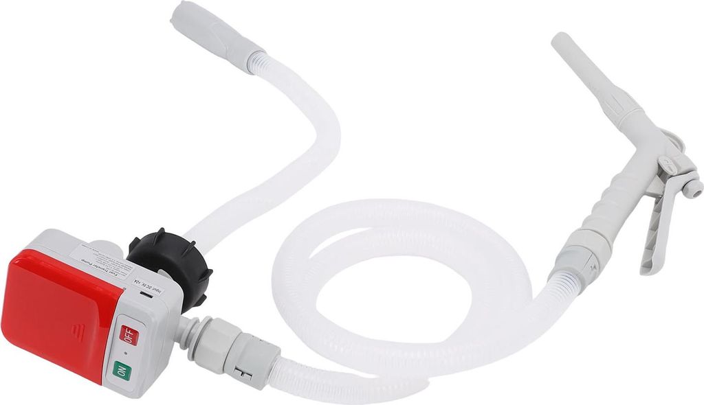 3.2GPM Kraftstofftransferpumpe mit Handdüse Batteriebetriebene tragbare Flüssigkeitssiphonpumpe für Gas Öl 51 Zoll Schlauch 4 Dosenadapter