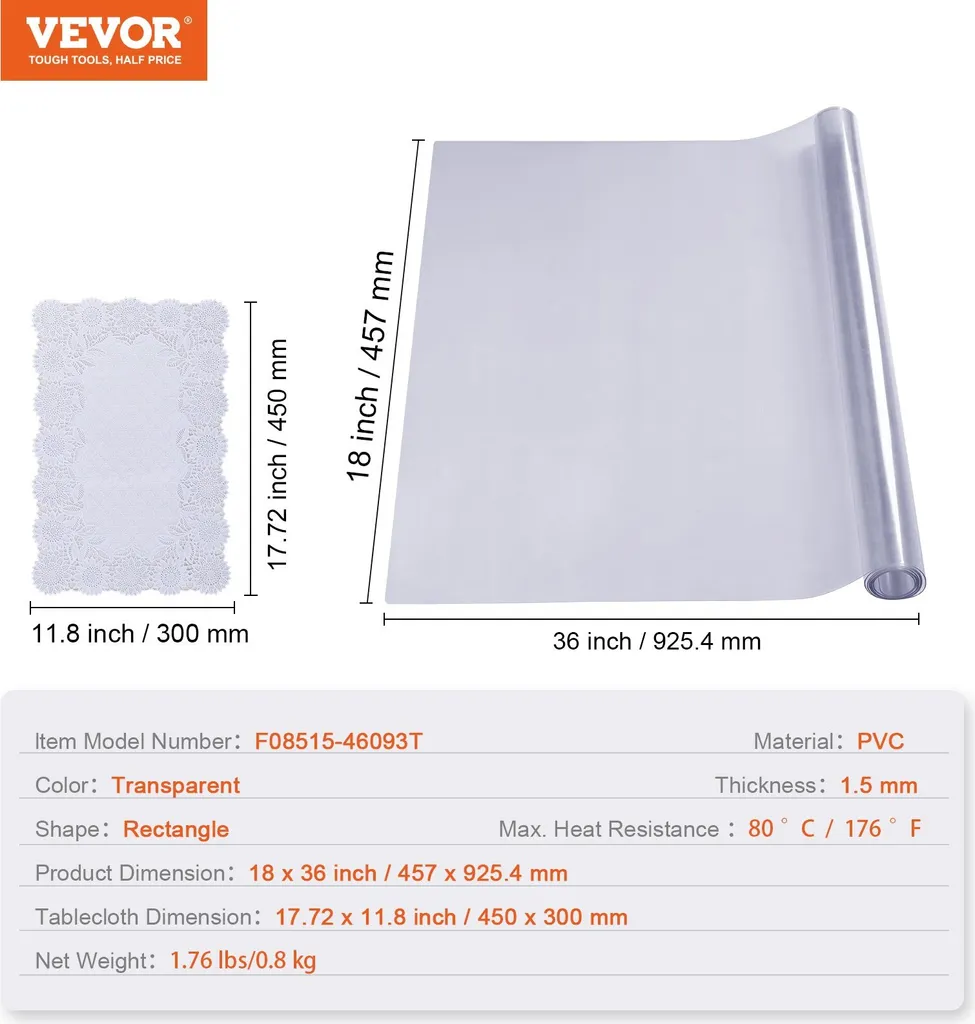 Domar - Pellicola Protettiva Per Tavolo Trasparente 2 Mm | Made In Germany | Bordo Smussato 45° | PVC Riciclabile
