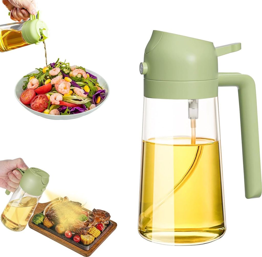 470 ml Ölspender für die Küche, Ölsprüher zum Kochen, Öl-Sprühflasche, die gesprüht werden kann, Olivenöl-Spenderflasche, geeignet zum Backen