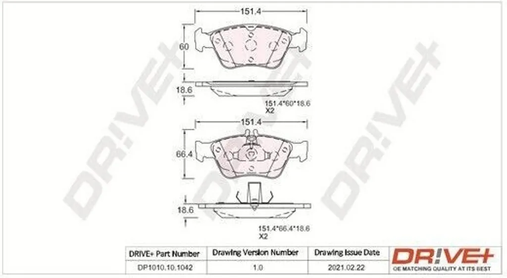Dr!ve+ DP1010.10.1042 Plaquettes de frein avant OE 2 420 44 20
