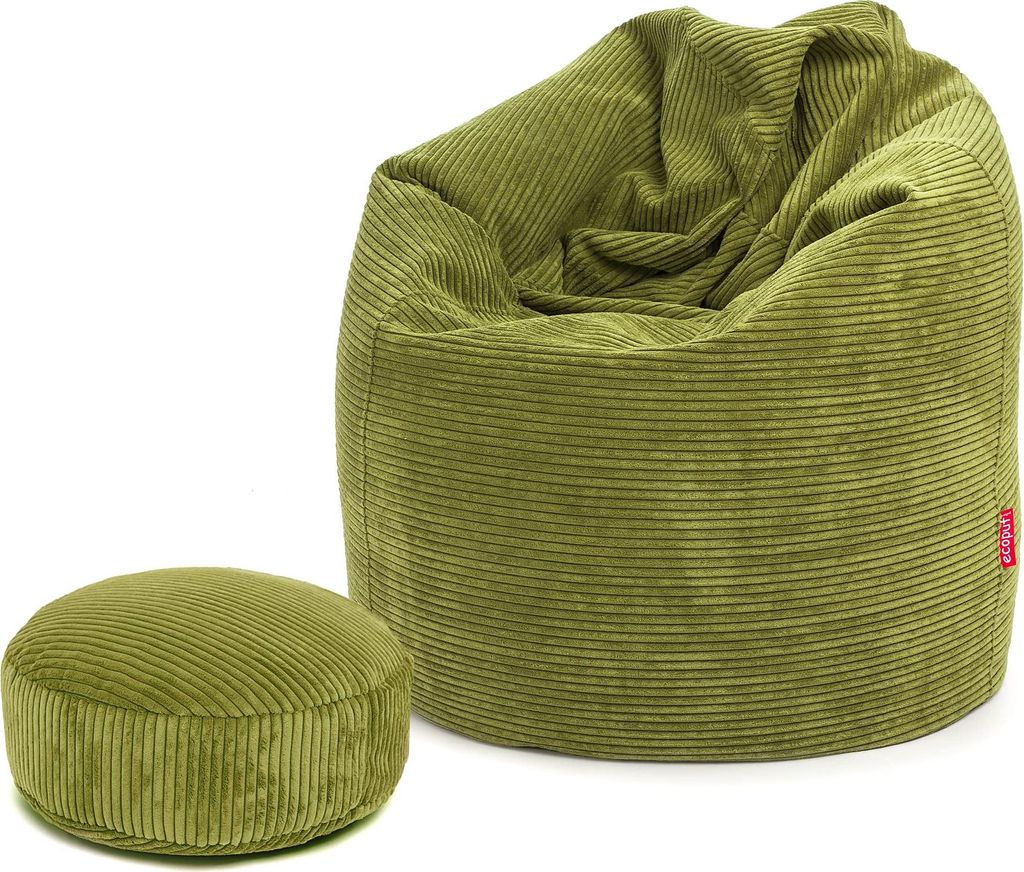 Ecopuf - Pouf Sessel Sacco XL mit Cord-Samt-Polsterung & Produktbild 