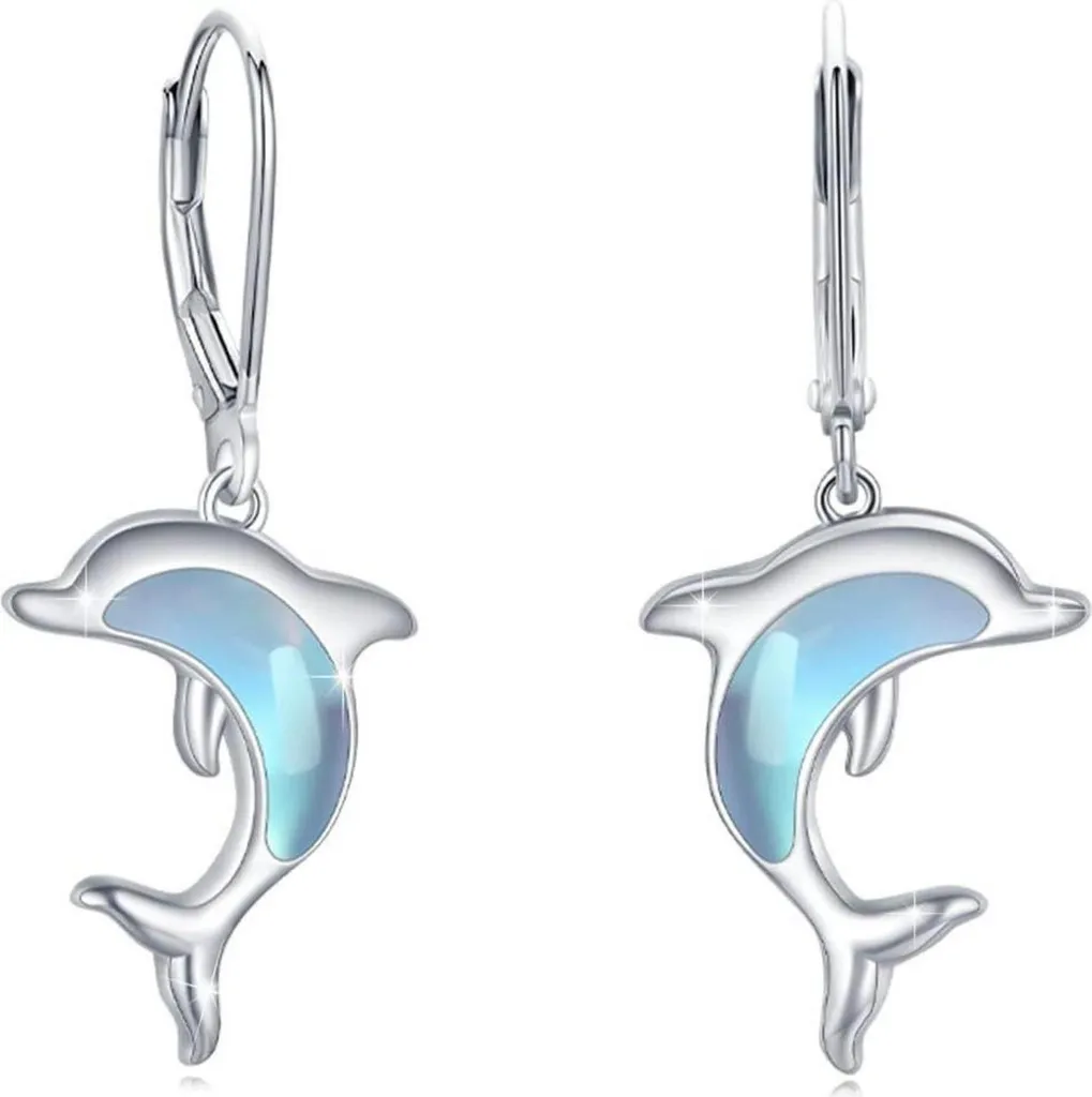 Graziosi orecchini a perno a forma di delfino, in argento Sterling 925, minimalisti, piccoli orecchini a perno per ragazze e donne, ipoallergenici, Oro bianco
