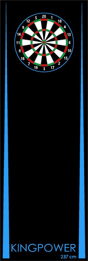 Kingpower Dartteppich mit Abwurflinie, Dart Zubehör mit Motiv, Dartmatte mit Oche, pflegeleichter Teppich rutschfest , Auswahl:Design 18 - 237 x 8...