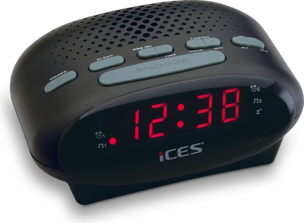 Ices ICR-210, Zegar, FM, PLL, LED, 1,52 cm (0.6"), Czarny, Zdjęcie produktu 