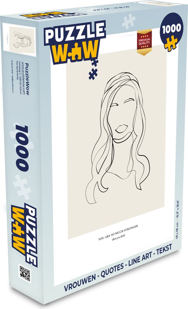 MuchoWow Puzzle 1000 Teile Frauen - Zitate - Strichzeichnungen - Text - Spielzeug - Alt und Jung - Spiele - Puzzeln