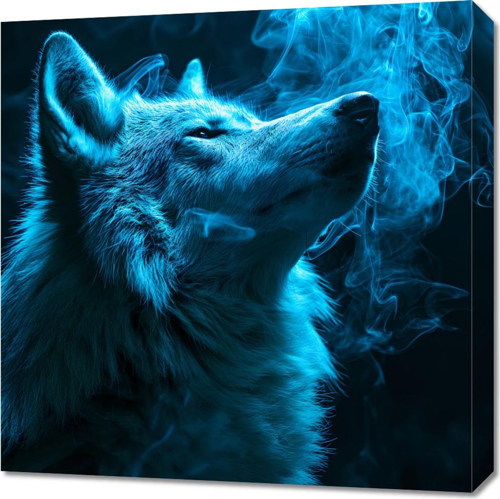 Bild 60x60cm Atem des Wolfes