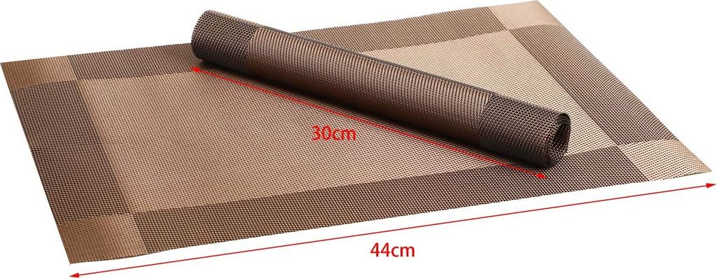 Platzdeckchen（6er Set）-rutschfest Abwaschbar Tischsets, PVC Produktbild 6