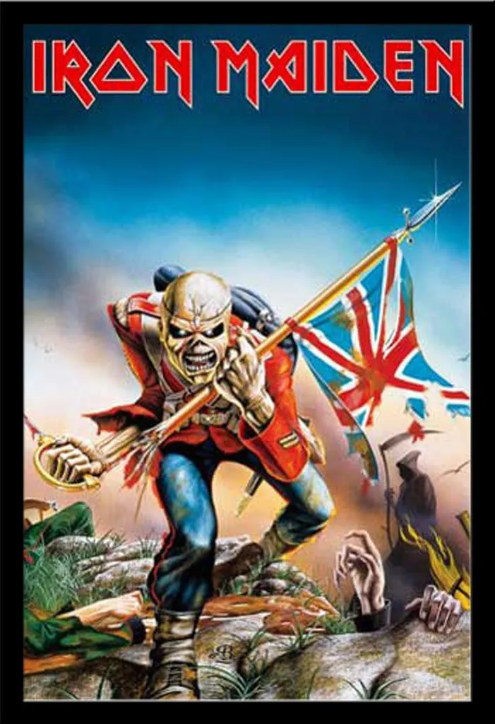 Déco murale Iron Maiden poster encadré Trooper pour bureau ou salon
