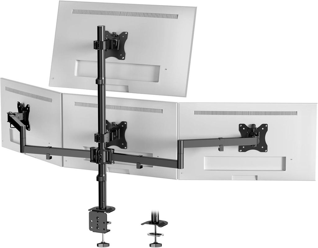 Monitorhalterung für 4 Monitore 17 Zoll – 27 Zoll – Monitor-Tischhalterung für LED-LCD-Bildschirme, höhenverstellbare Monitorhalterung über...