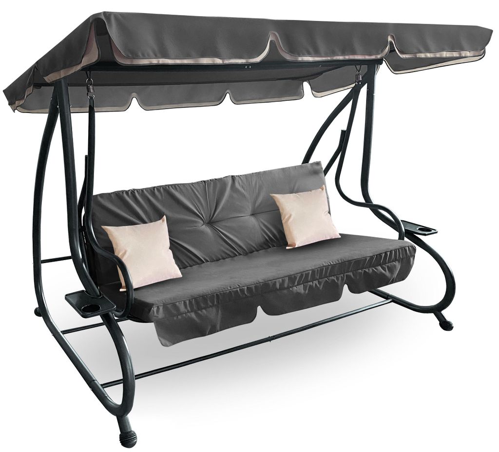 Aga Altalena da giardino 2 in 1 GRANDLUX XXL Grigio scuro Immagine del prodotto 