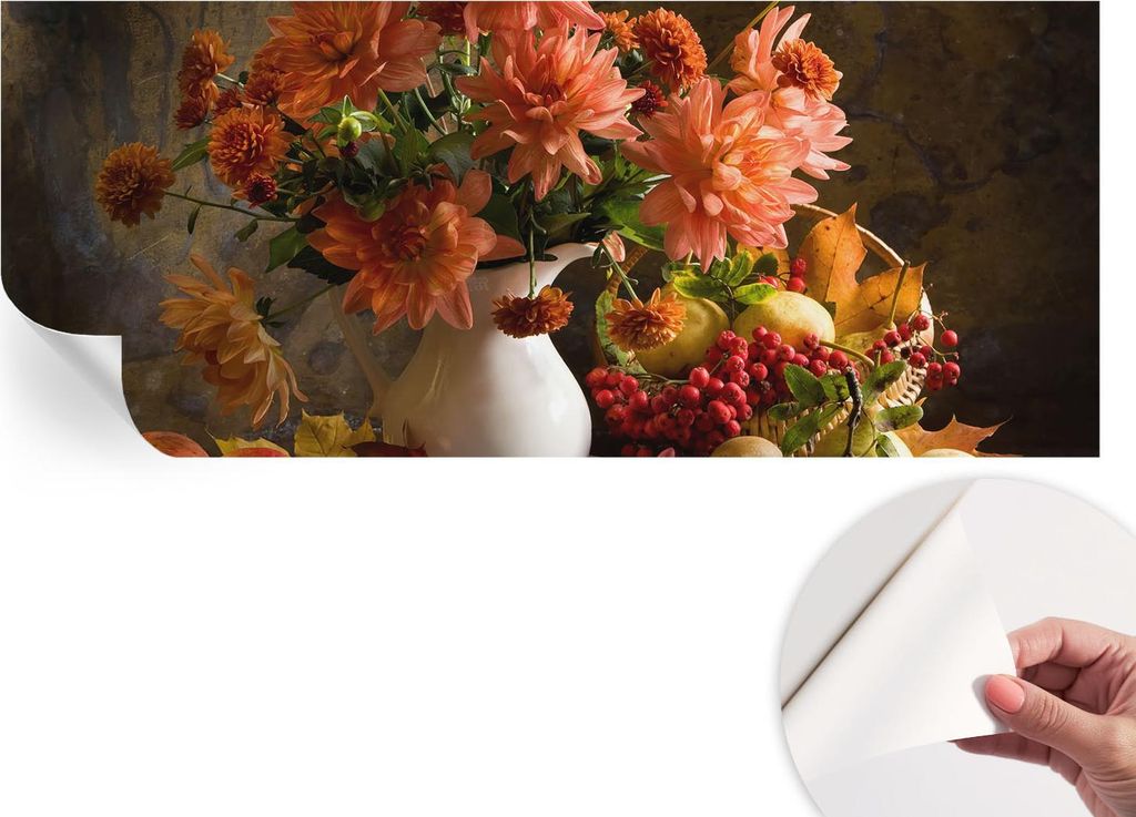 Selbstklebende Wandtapete - Dekorative Tapete für Wohnzimmer - Klebefolie für Wandbilder - Tapetenfolie für Wanddekoration - 208x146 cm - Herbst...