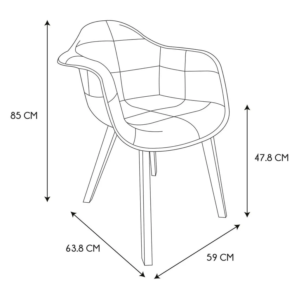 Lot de 2 Fauteuils Médaillon Patchwork Gris pour Salle à Manger Chic - 11