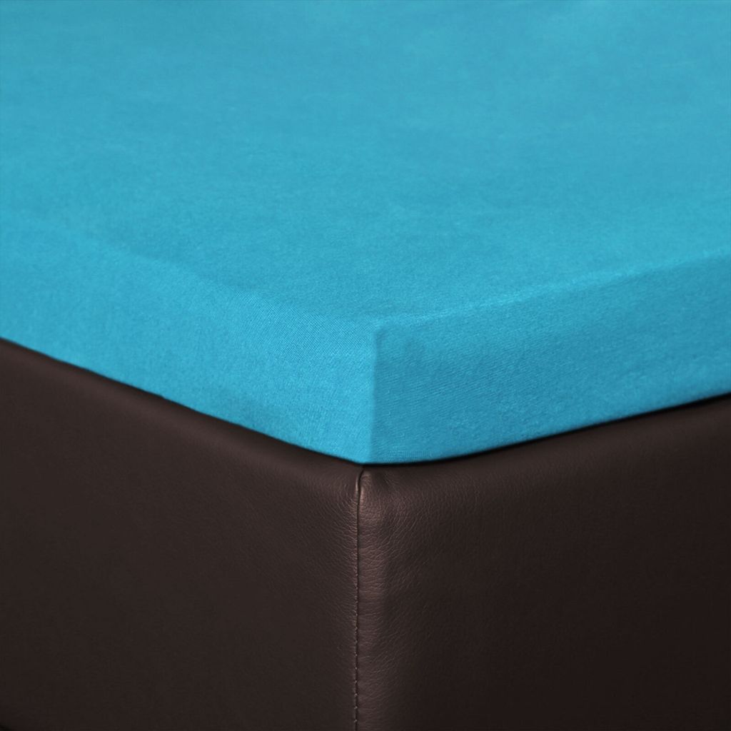 Bettwaren-Shop Topper Spannbettlaken Hausmarke Vario 90x190 - 100x220 cm türkis