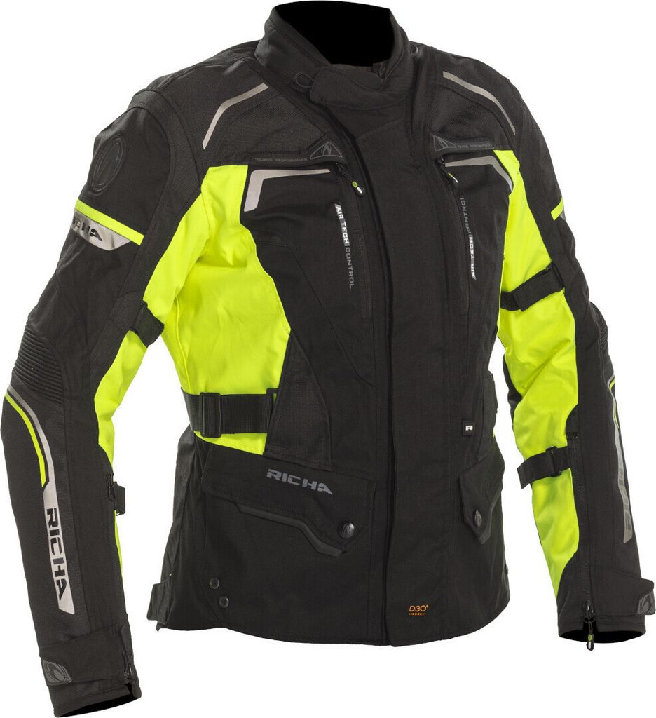 Richa Infinity 2 wasserdichte Damen Motorrad Textiljacke, schwarz/gelb, XL