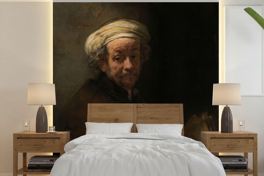 MuchoWow Fototapete für Wohnzimmer oder Schlafzimmer Wandtapete Vinyl Motivtapete Selbstbildnis als Apostel Paulus - Gemälde von Rembrandt van ...