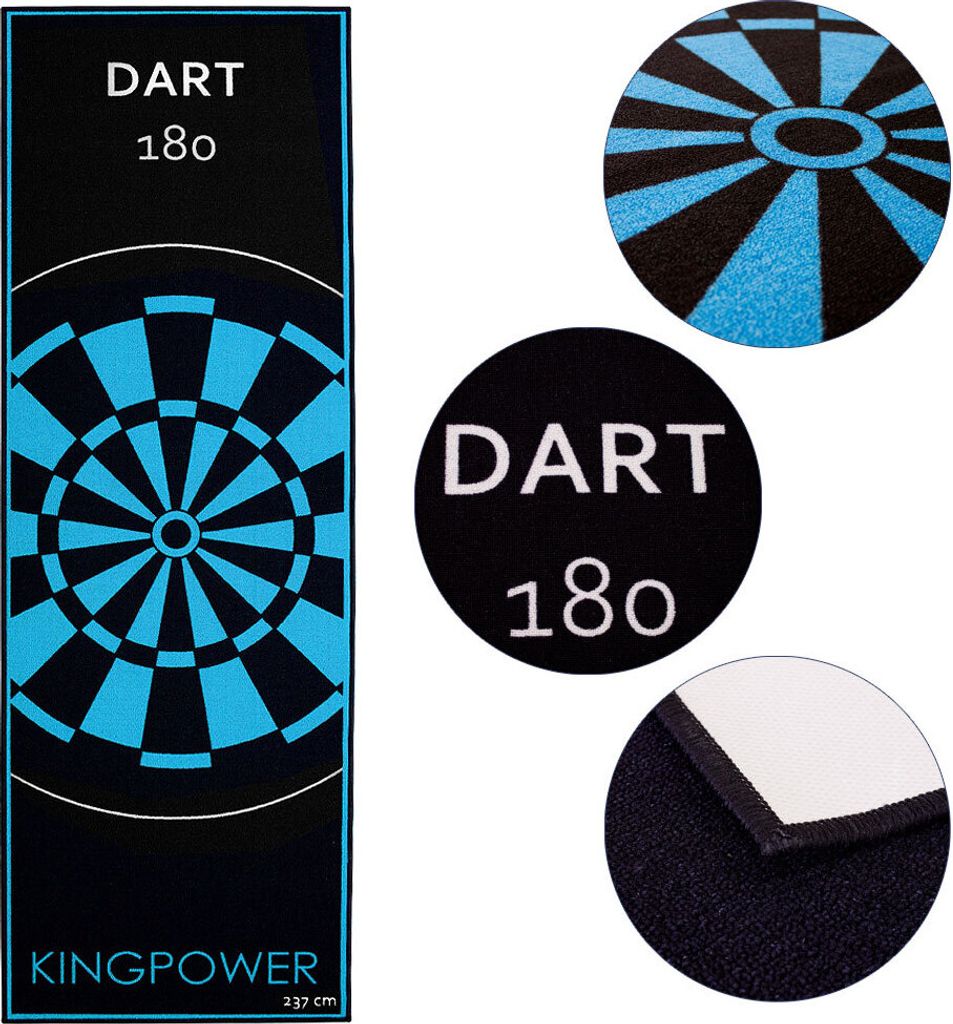 Dart Darts Teppich Dartteppich Dartmatte 237x80 cm Steeldart Dartpfeile Dartboard Zubehör Abwurflinie Schutz Gummi Dartscheibe verschiedene Design...