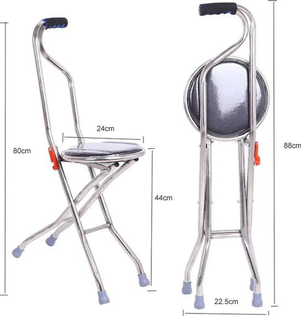 Canne de repos pliante aluminium 4 pieds idéale pour longues randonnées