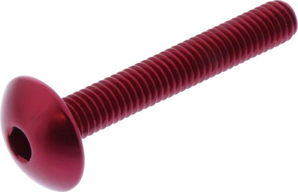 Linsenschraube JMP Bolt M6x1,00mm 40mm Aluminium rot