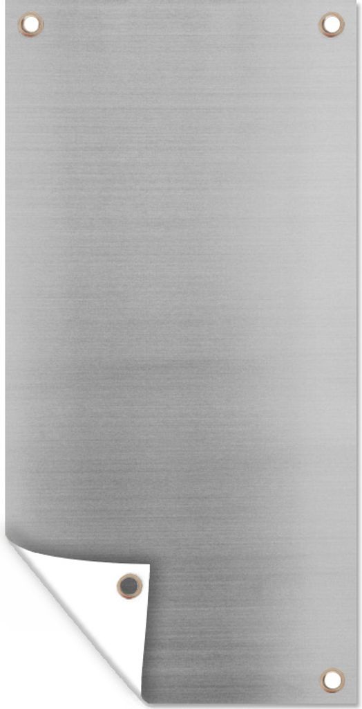 MuchoWow 40x80 cm Outdoor-Poster Gartendeko Sichtschutz Garten Poster für den Garten Metalldruck - Silber - Linie