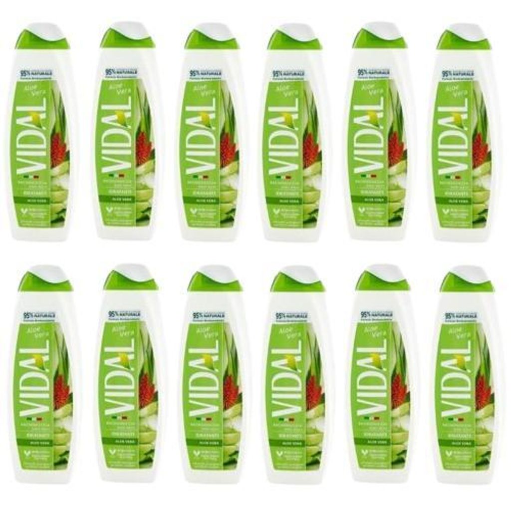 Vidal Aloe Vera Duschbad 500ml, Aloe Vera Duschgel 12x 500 ml